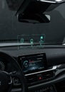 Modern Car Interior with Futuristic HUD Display Royalty Free Stock Photo