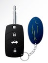 Modern car key with keyholder