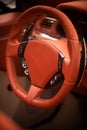 Modern car leather steering wheel