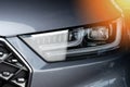 Modern car led headlight close up view Royalty Free Stock Photo