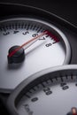 Modern car`s dashboard. High speed concept - Car speedometer. close-up Royalty Free Stock Photo
