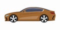 Modern car. Side view of a 4-door business sedan. Vector car icon for road traffic and transportation illustrations Royalty Free Stock Photo