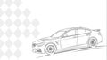 Modern Car Side View Outline Sketch Illustration, vector design Generative AI Royalty Free Stock Photo