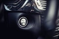 modern car start and stop ignition button. Car interior with dashboard and cockpit details Royalty Free Stock Photo