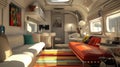 Modern caravans, trailers, and campers feature stylish and functional interior designs with a range of amenities for a
