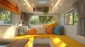 Modern caravans, trailers, and campers feature stylish and functional interior designs with a range of amenities for a