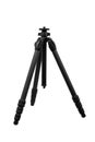 Modern carbon tripod. Lightweight portable stand for photo or video camera. Tripod for spyglasses and telescopes. Isolate on a