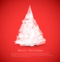 modern card with abstract white christmas tree