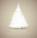 modern card with abstract white christmas tree