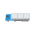 Modern Cargo Trailer Truck, Side View Vector Illustration Royalty Free Stock Photo