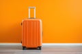 Modern Carry-On Suitcase Against an Orange Backdrop Ai Generated Illustration