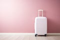 Modern Carry-On Suitcase Against Pink Backdrop Ai Generated Illustration