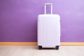 Modern Carry-On Suitcase Against Purple Backdrop Ai Generated Illustration