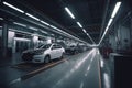 Modern cars factory. Generate Ai Royalty Free Stock Photo