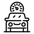 Modern carsharing icon, outline style