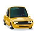 Modern cartoon yellow car, vector illustration. Royalty Free Stock Photo