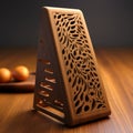 Modern Carved Wooden Egg Tray With Volumetric Lighting And Art Nouveau Influences