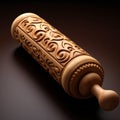 Modern Carved Wooden Rolling Pin With Elaborate Detailing