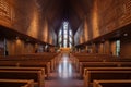 Modern catholic church, interior. Generative ai Royalty Free Stock Photo