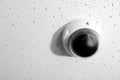 Modern CCTV security camera on white ceiling Royalty Free Stock Photo