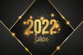 modern 2022 celebration background with golden shapes vector illustration Royalty Free Stock Photo