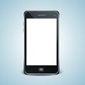 Modern cell phone with white screen. Royalty Free Stock Photo