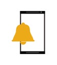 Modern cellphone and bell notification icon