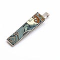 Modern Celtic Art Inspired Beaded Tie Bar