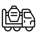 Modern cement mixer icon outline vector. Building lorry