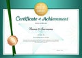 Modern certificate of achievement template in environment theme Royalty Free Stock Photo