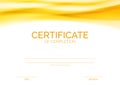 Modern Certificate with mild smooth orange wave background