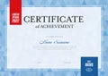 Modern certificate template with blue triangle texture Royalty Free Stock Photo