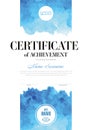 Modern certificate template with blue watercolor style