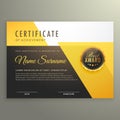 Modern certificate template with clean geometric shapes vector Royalty Free Stock Photo