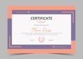 Modern certificate template. certificate template with color. Professional Certificate