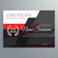 modern certificate template design with geometric red and black Royalty Free Stock Photo
