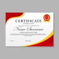 Modern certificate template design with red and white color Royalty Free Stock Photo