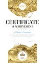 Modern certificate template with golden elements