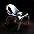 Avicii-inspired Liquid Metal Chair: Shiny Silver Organic Design