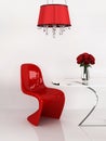 Modern chair in minimalism interior. Furniture