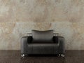 Modern chair to face a blank wall Royalty Free Stock Photo
