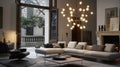 Modern Chandelier with Dimmer in Living Room