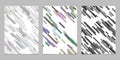 Modern chaotic rounded diagonal stripe background pattern card background template set - vector brochure designs Royalty Free Stock Photo