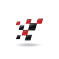 modern checkered flag logo template. Race flag vector icon symbol Royalty Free Stock Photo