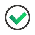 Modern checkmark icon in green. Vector. Royalty Free Stock Photo