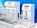 Modern chemical equipment for laboratory. Dissolution and disintegration testers Royalty Free Stock Photo