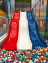 Modern children playground indoor with slide