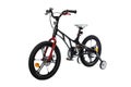 Modern children`s Bicycle. Black with a complex aluminum frame.