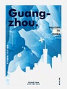 China Guangzhou skyline city gradient vector poster