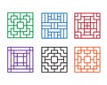 Modern Chinese pattern window in square concept